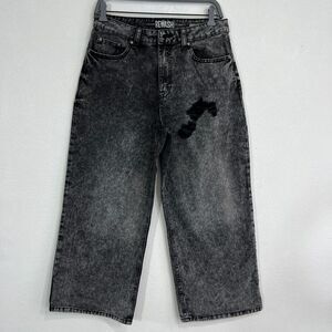 REWASH Size 9/29 Y2K Baggy Super High Rise Distressed Jeans Wide‎ Leg Streetwear